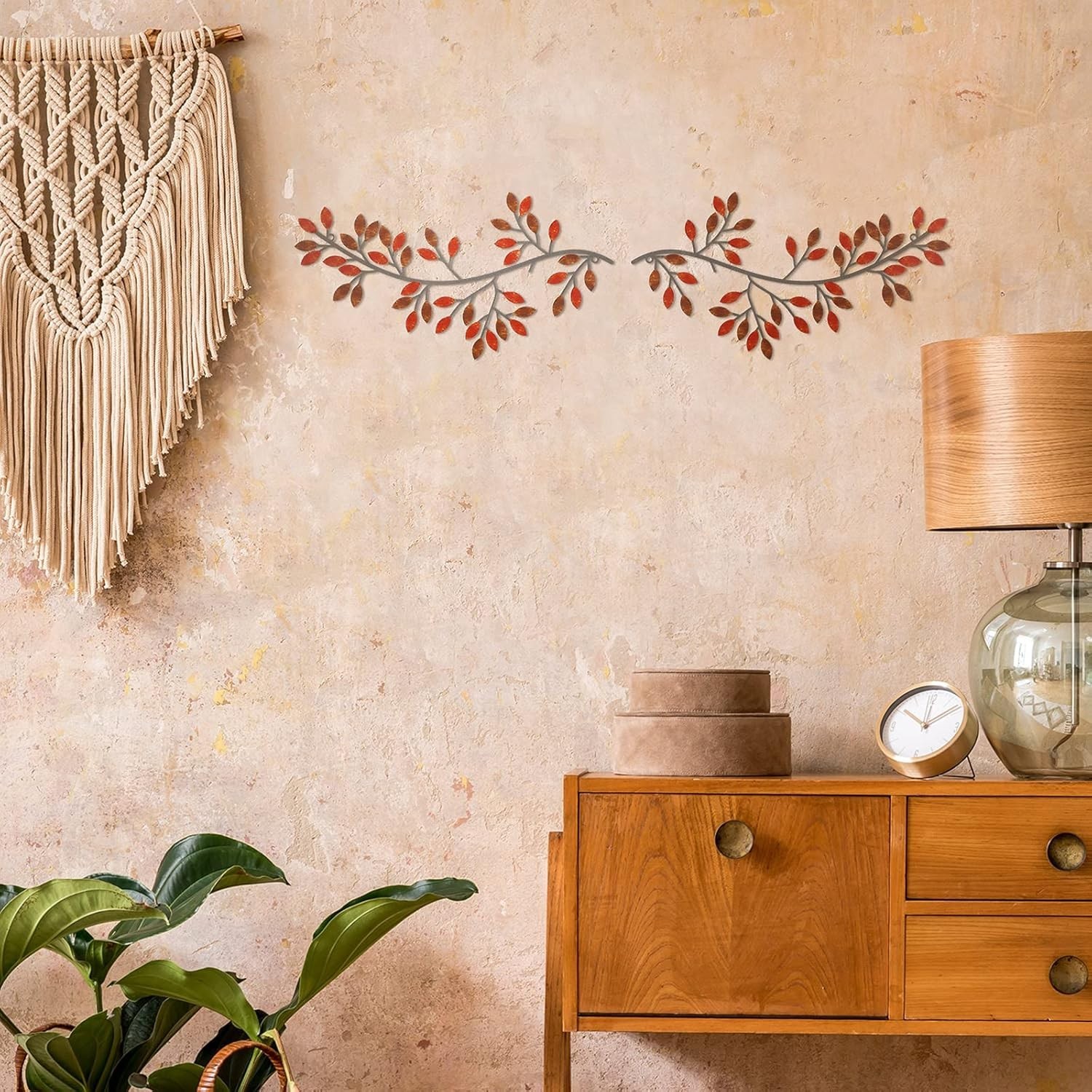 Rustic 2-Piece Leaf Wall Decor Set – Perfect for Indoor and Outdoor Spaces