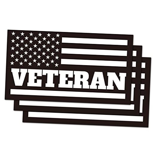 American Flag Veteran Car Magnet (3 Pack) – Reflective Waterproof Black