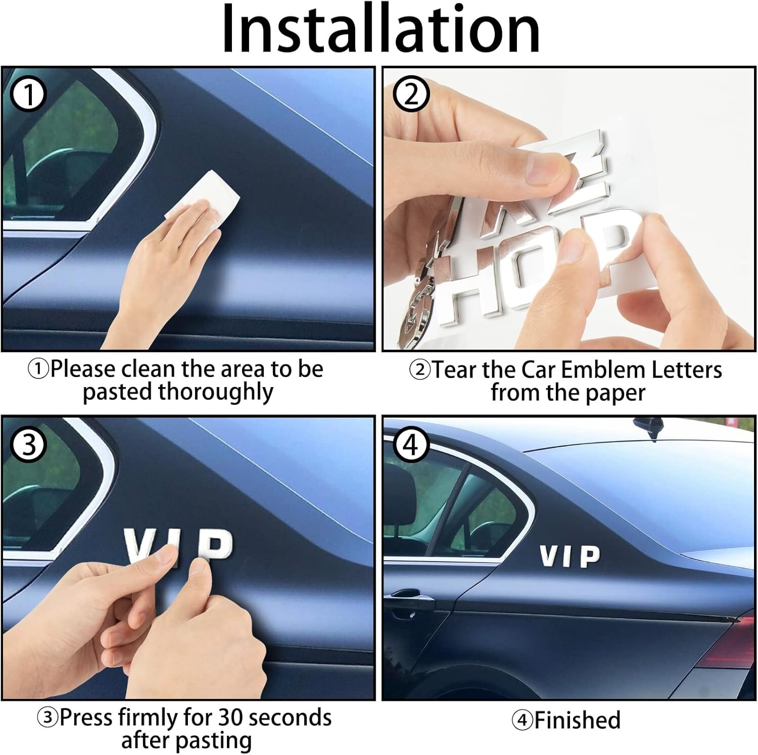 43Pcs Car Emblem Letters Sticker DIY 3D Chrome Number Symbol Badge Decal New
