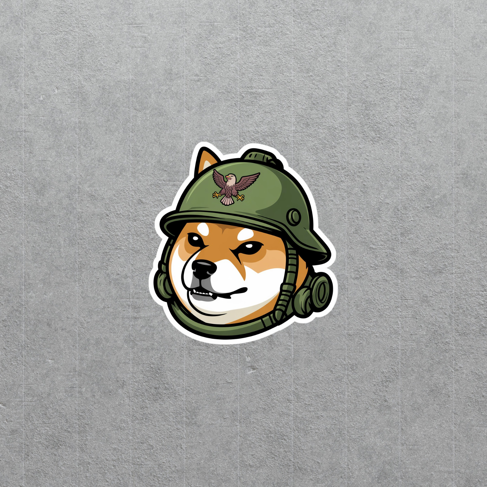 Military Shiba Inu Dog Soldier Helmet Vinyl Sticker Decal #6197