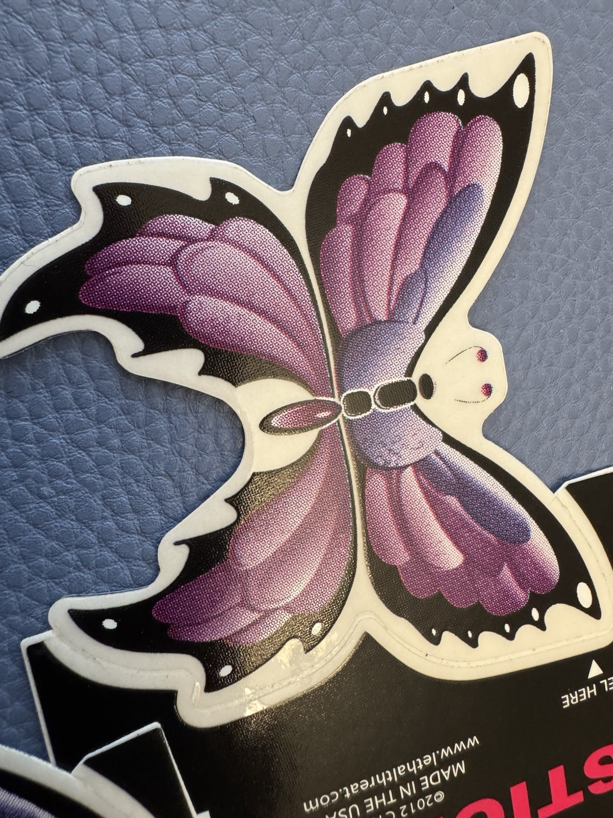 Purple Butterfly Colorful Vinyl Art Sticker Lot 2 USA MADE 2012 Novelty