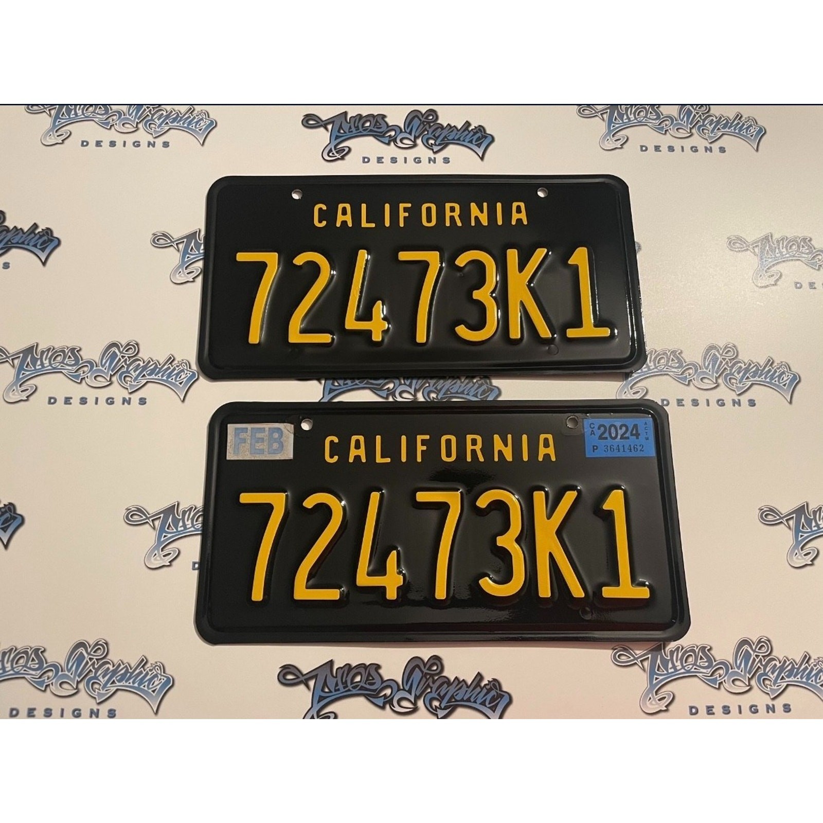 Gloss California Plate Wrap DIY Kit (BLACK AND YELLOW ) KIT 2 PLATES