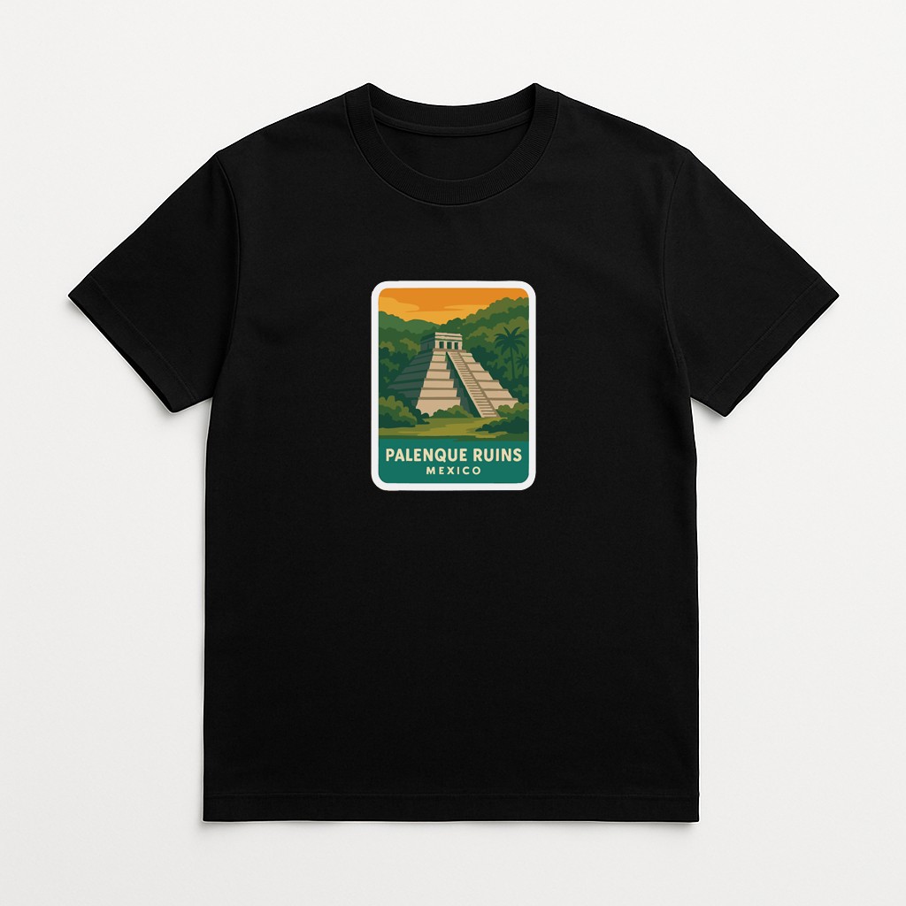 Palenque Ruins Mexico Iron On Heat Transfer Vinyl HTV Die-Cut Symbolic Landmark
