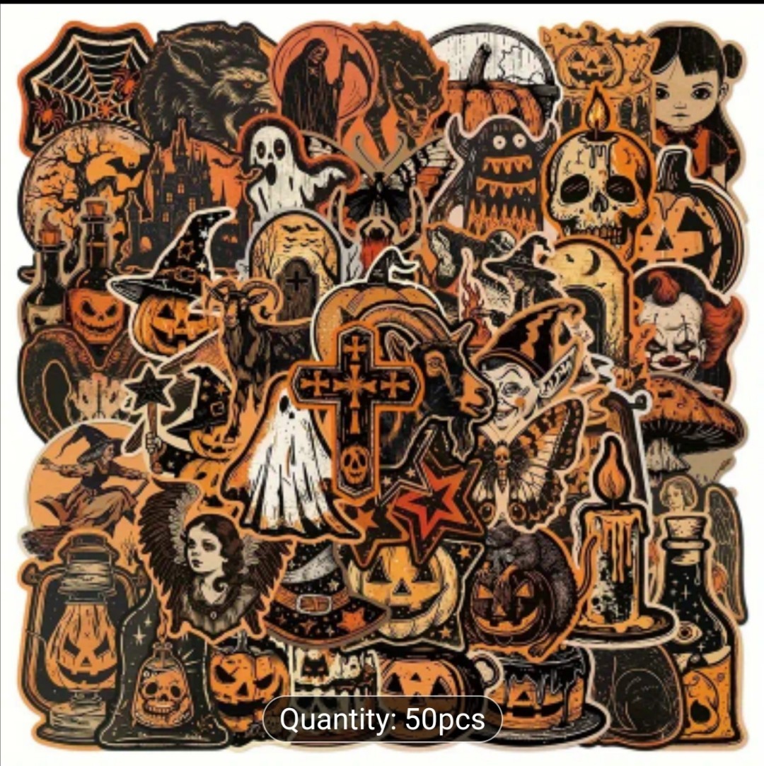 20 PCS Halloween Gothic Retro Vintage Spooky Scary Season Stickers BRAND NEW