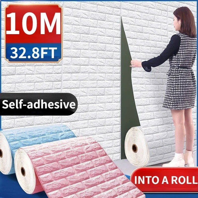 3D Foam Brick Self Adhesive Wallpaper Waterproof Wall Stickers Home Decor