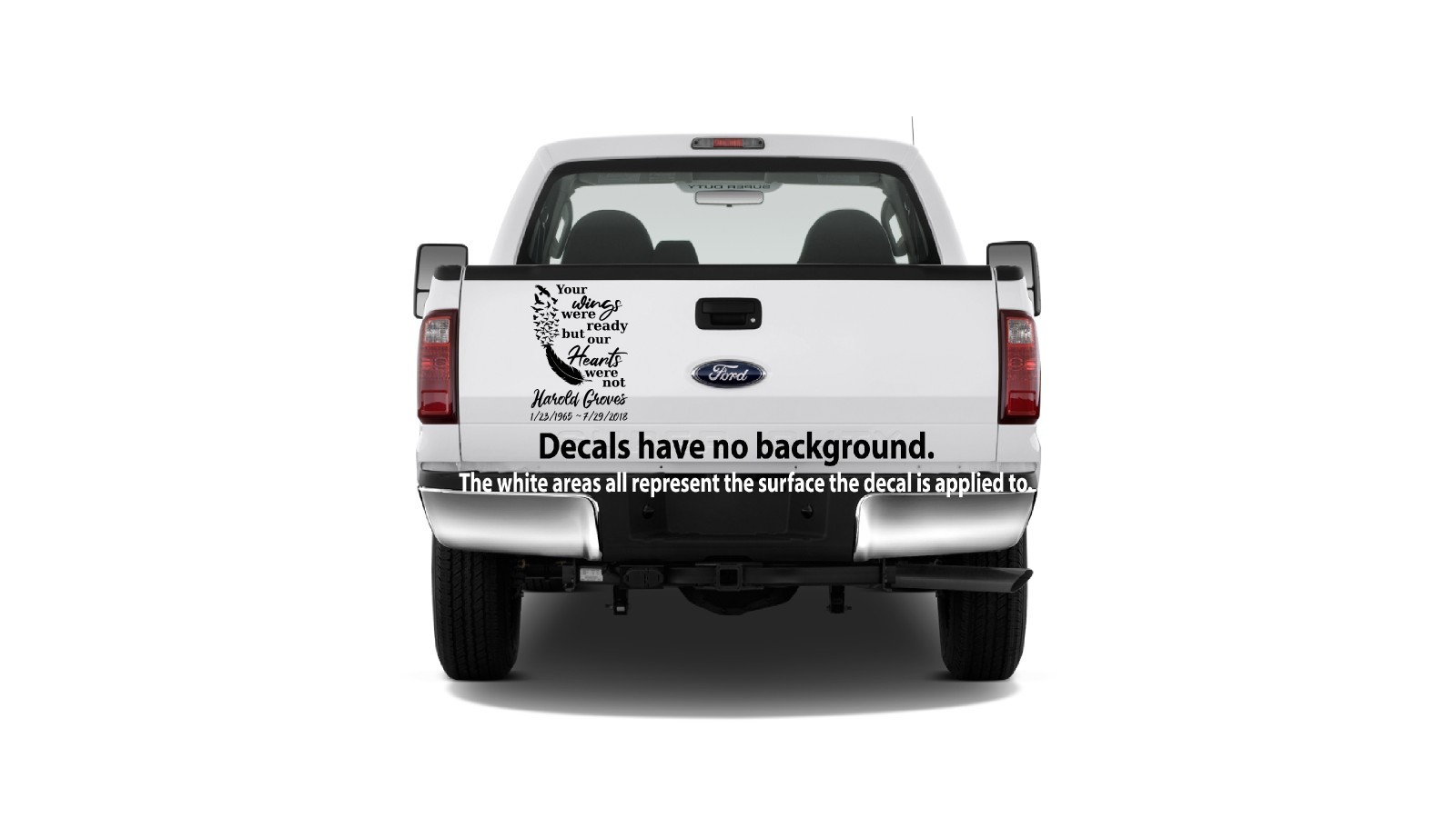 In Loving Memory Bird Feather Wings Ready Our Heart Was Not Vinyl Sticker Decal