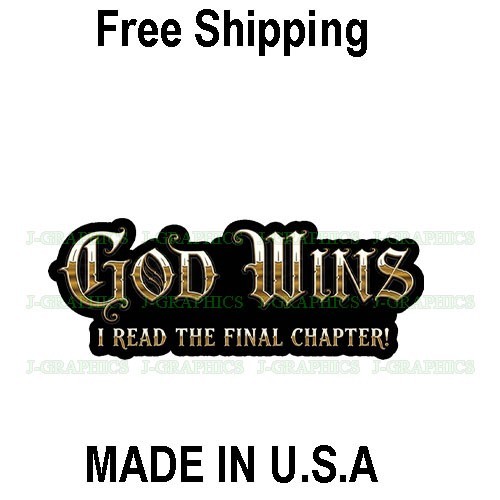 God Wins Floral Vinyl Decal Sticker Christian Religious Christ B