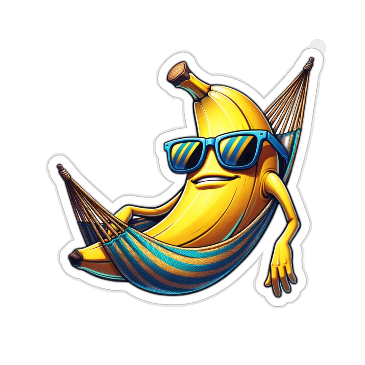 Funny Sticker Chill Vibes Banana Sunglasses Hammock Fruit 2×2″ 3×3″ 4×4″ 6×6″
