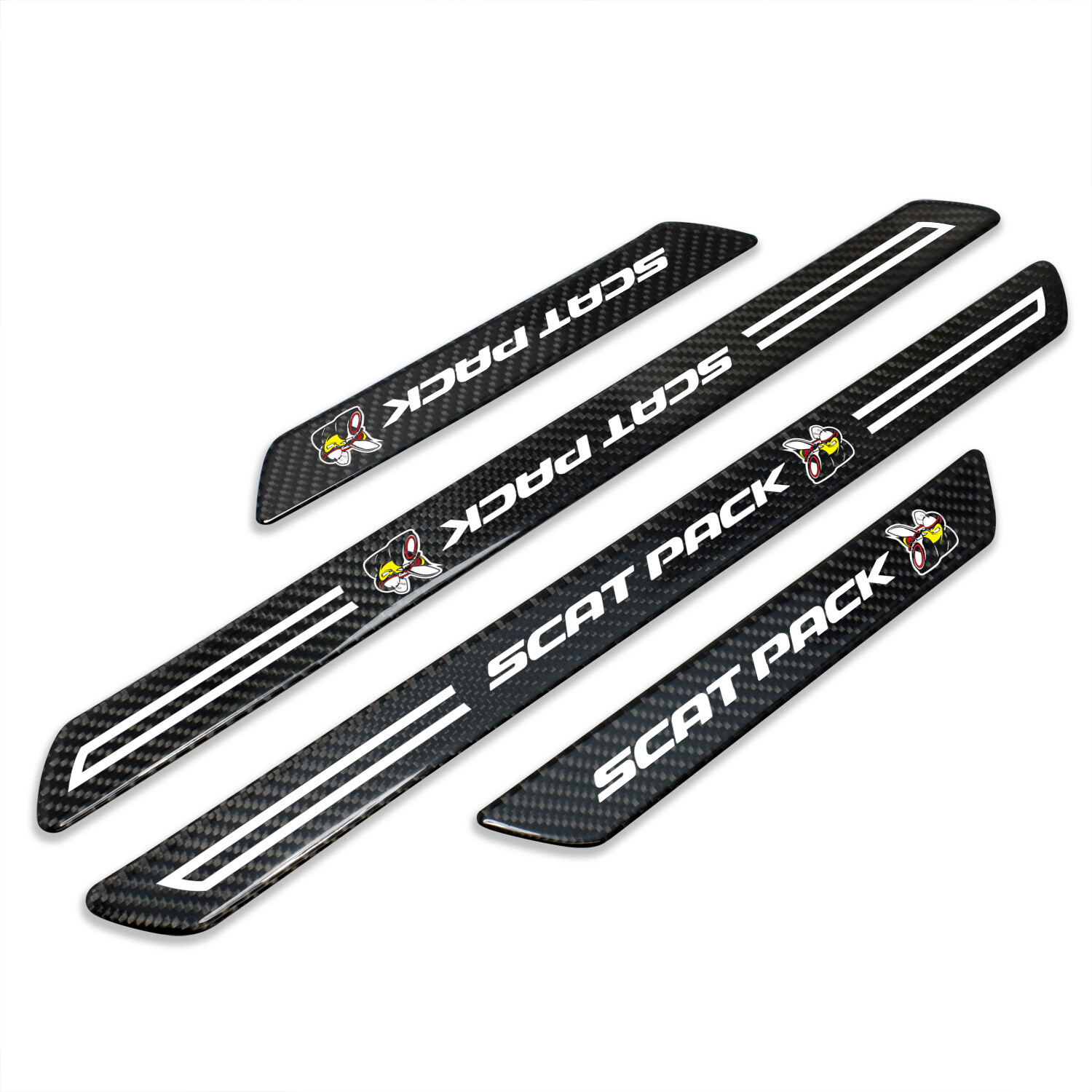 Dodge Scat-Pack Real Carbon Fiber 4 Pcs Door Sill Kick Plates