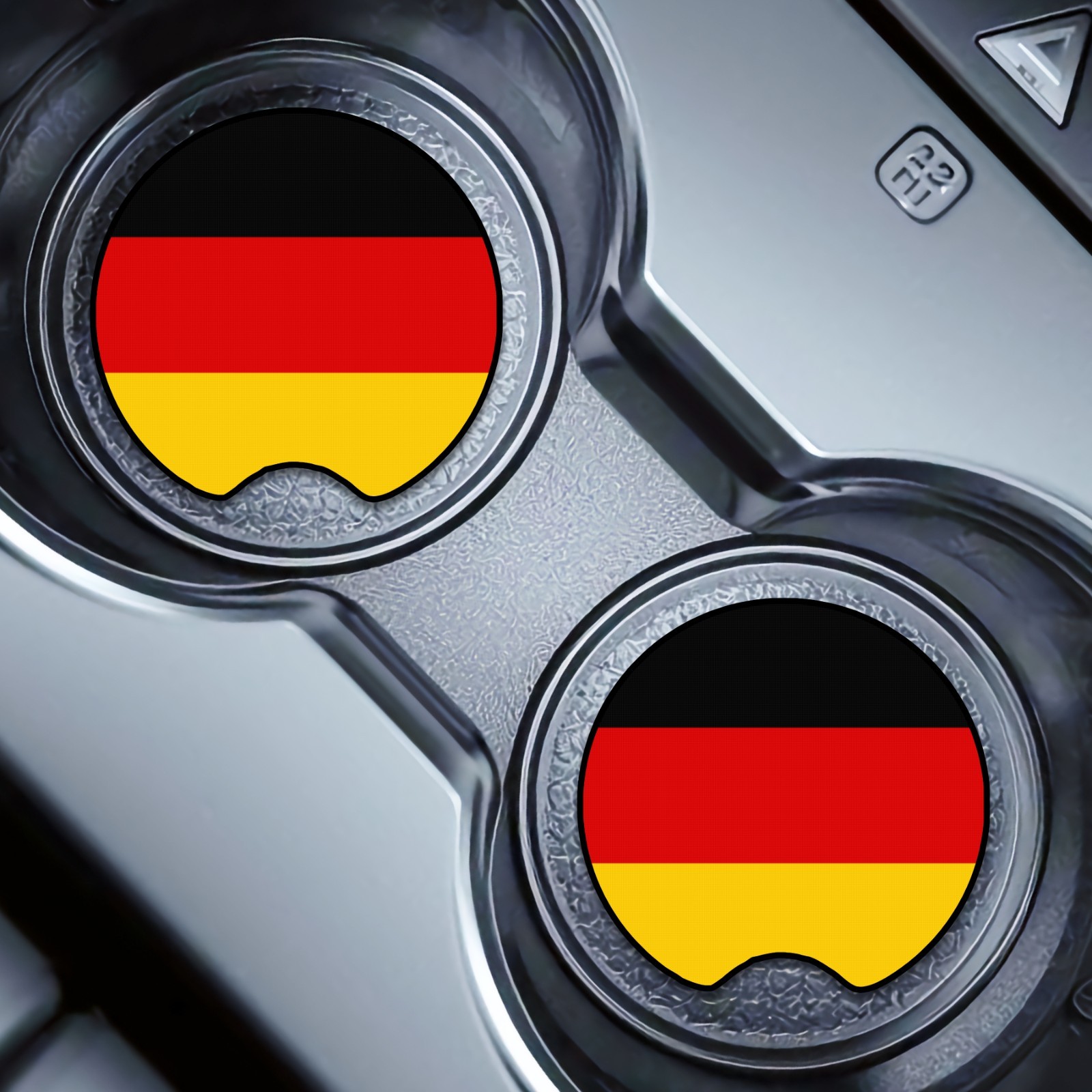 2 Pcs GERMANY Car Cup Holder Coaster Soft & Washable Non-Slip Neoprene Rubber
