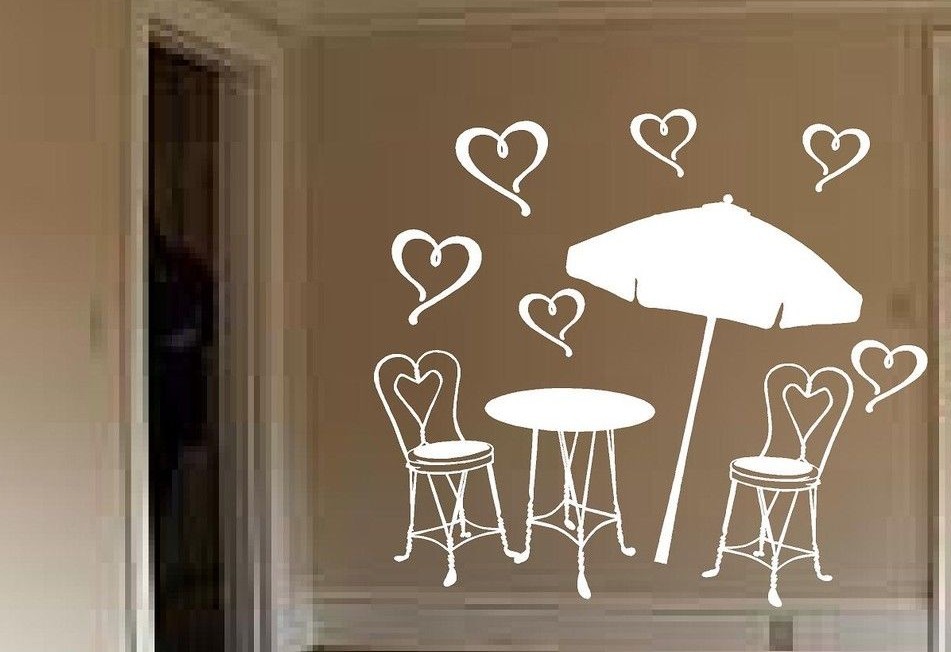 Patio Cafe Set Paris Country decals wall art kids teenagers nursery girls diner