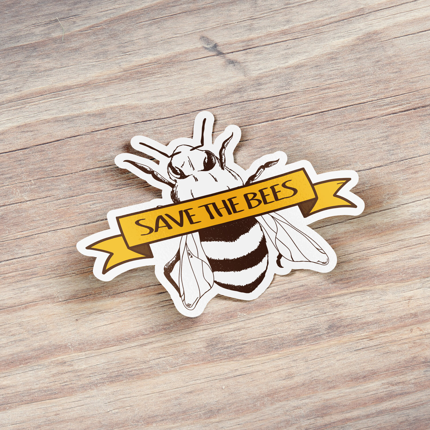 Save The Bees Car Bumper Vinyl Sticker Decal