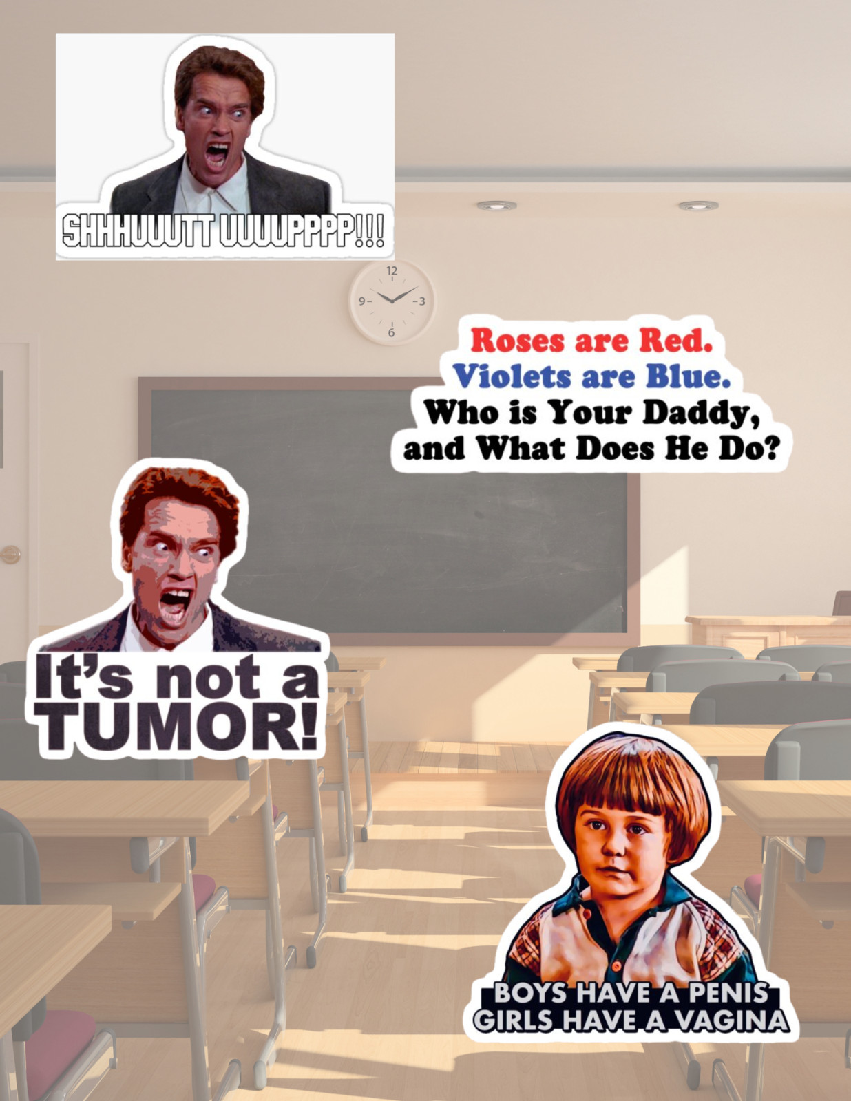 Kindergarten Cop 90’s Movie 4pc Sticker Pack
