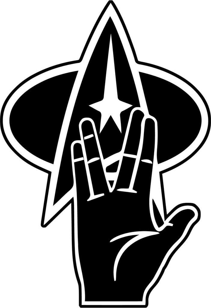 Vinyl Decal for Window – Star Trek, Live Long and Prosper (w/ Logo)