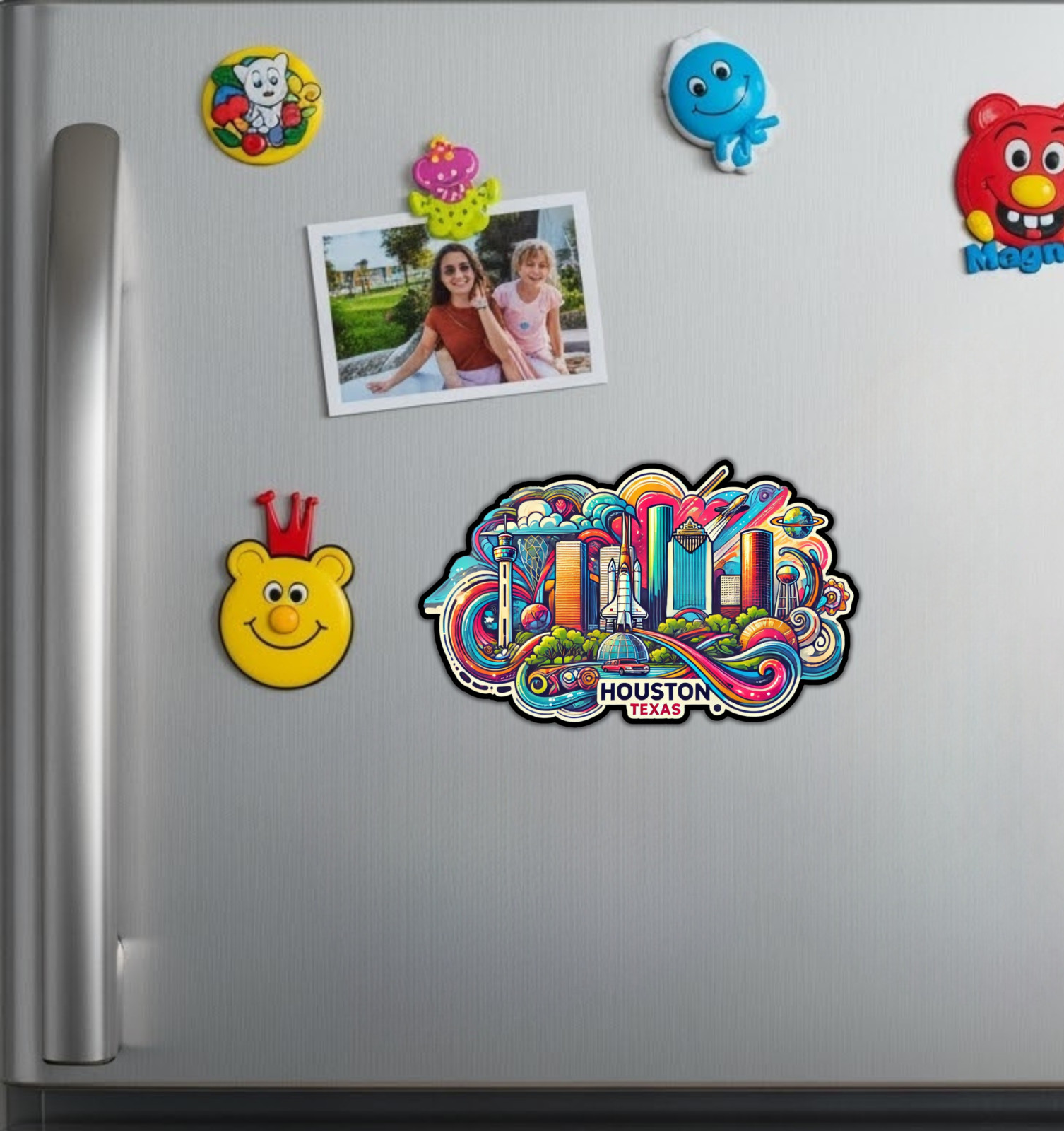 Houston Texas Fridge Magnet or Laptop Sticker