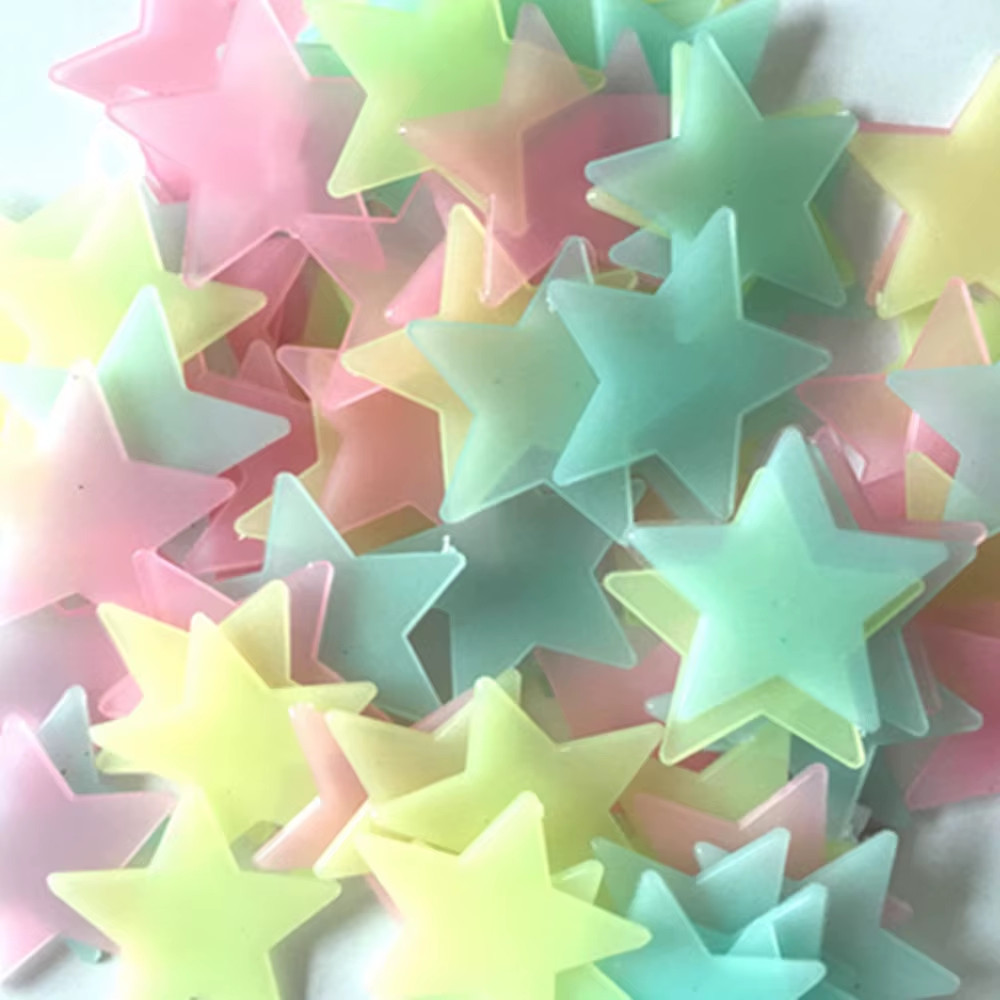 100Pcs Fluorescent Glow in the Dark Stars Wall Stickers for Kids Rooms Decoratio