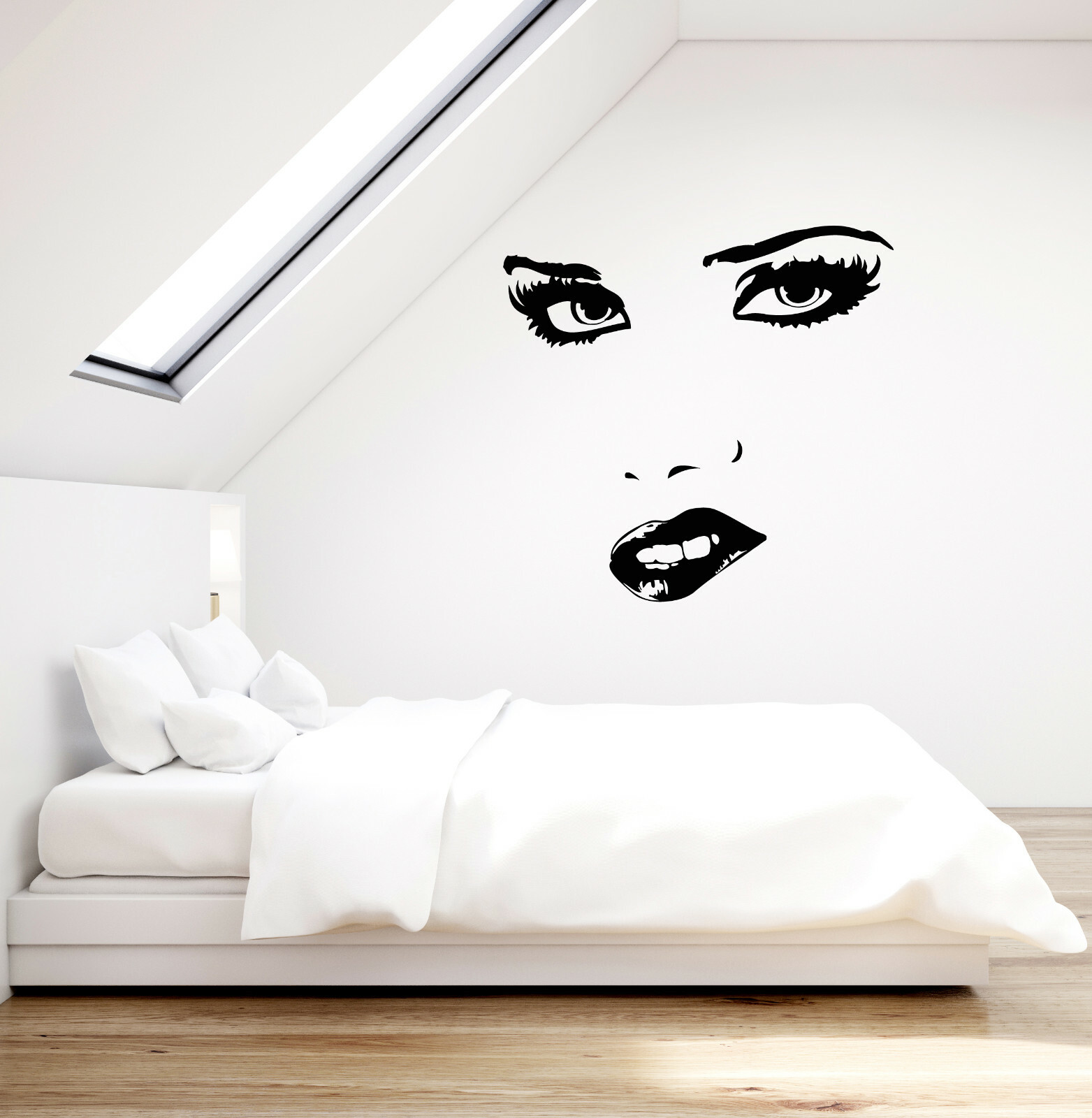 Vinyl Wall Decal Female Sexy Woman Face Eyes Lips Bedroom Stickers (ig5584)