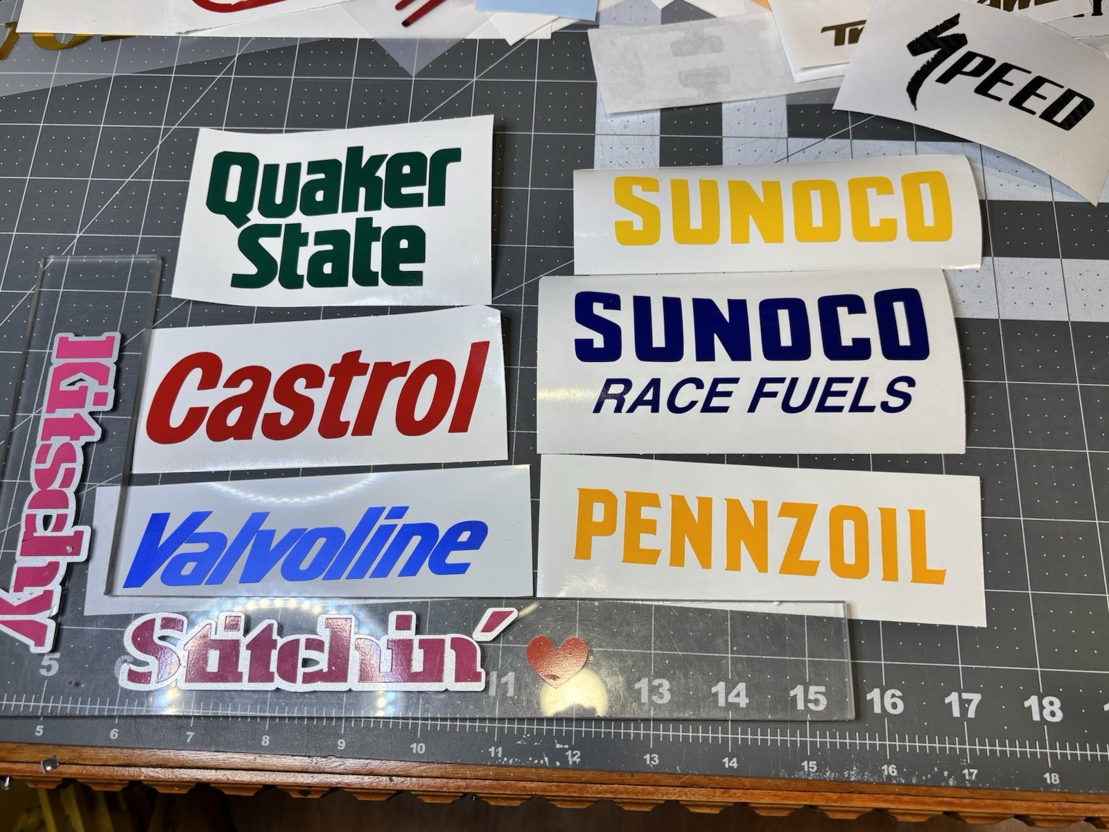 TWO Sunoco Gas & Motor Oil Die Cut Vinyl Decals TONS Of Colors FREE Ship! Racing