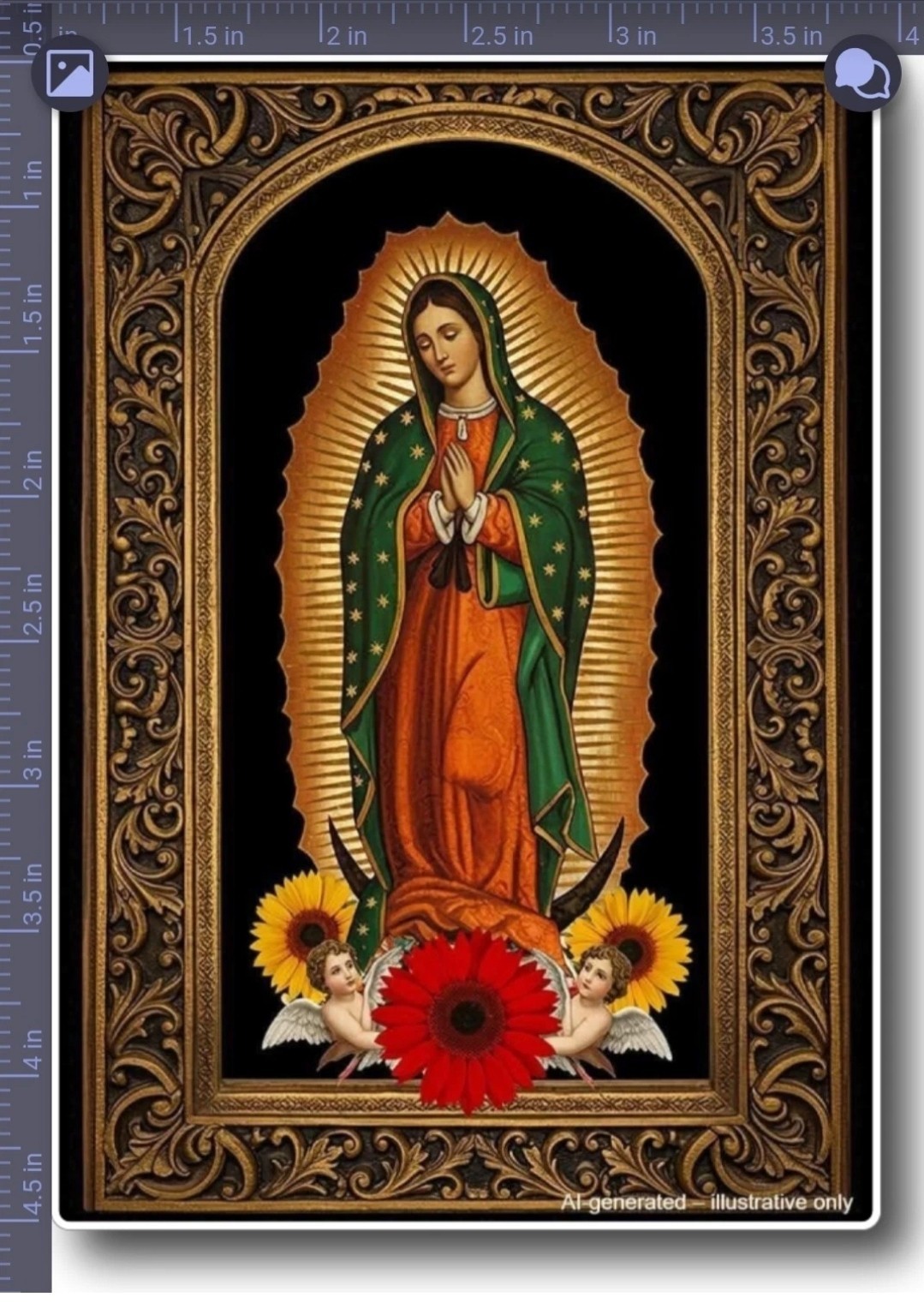 VIRGIN MARY X VIRGEN DE GUADALUPE X VYNIL HIGH-GLOSS STICKER X 4 INCHES