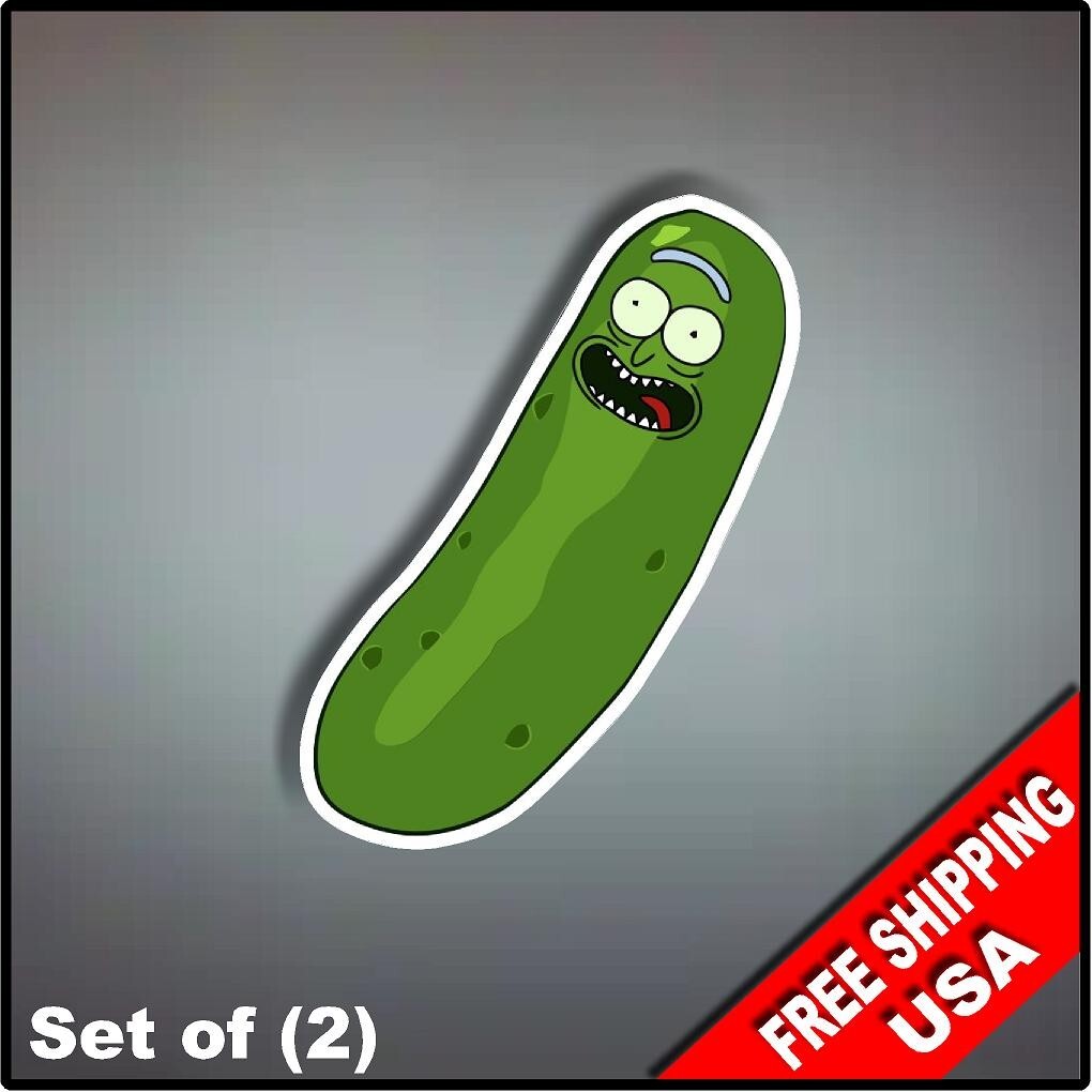 Set of (2) Pickle Rick Vinyl Decal Sticker 6″ x 4.6″ Rick and Morty Cartoon
