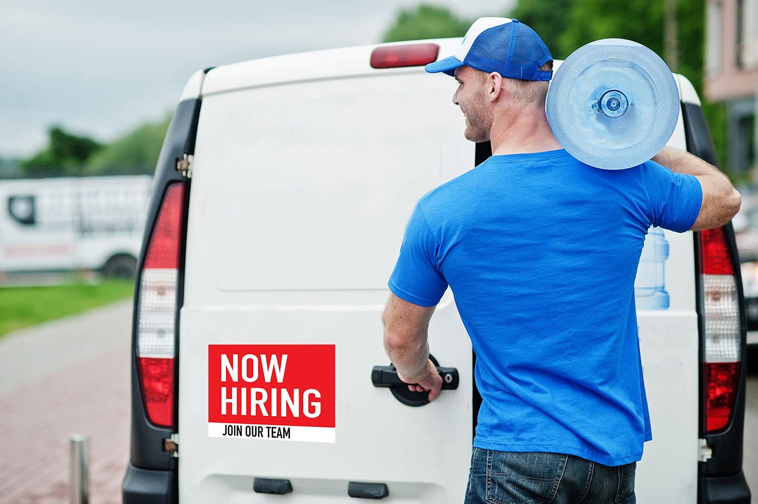 7″x9″ Now Hiring Join Our Team Window and 7in x 9in, Red, White, Black
