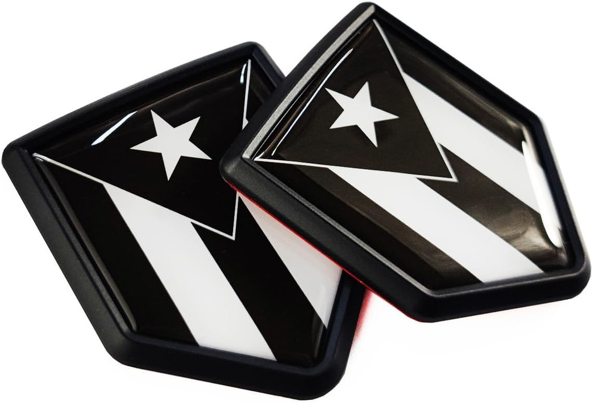 Black Puerto Rico Flag Decal Sticker Car Emblem Puerto Rican Flag Car Decoration