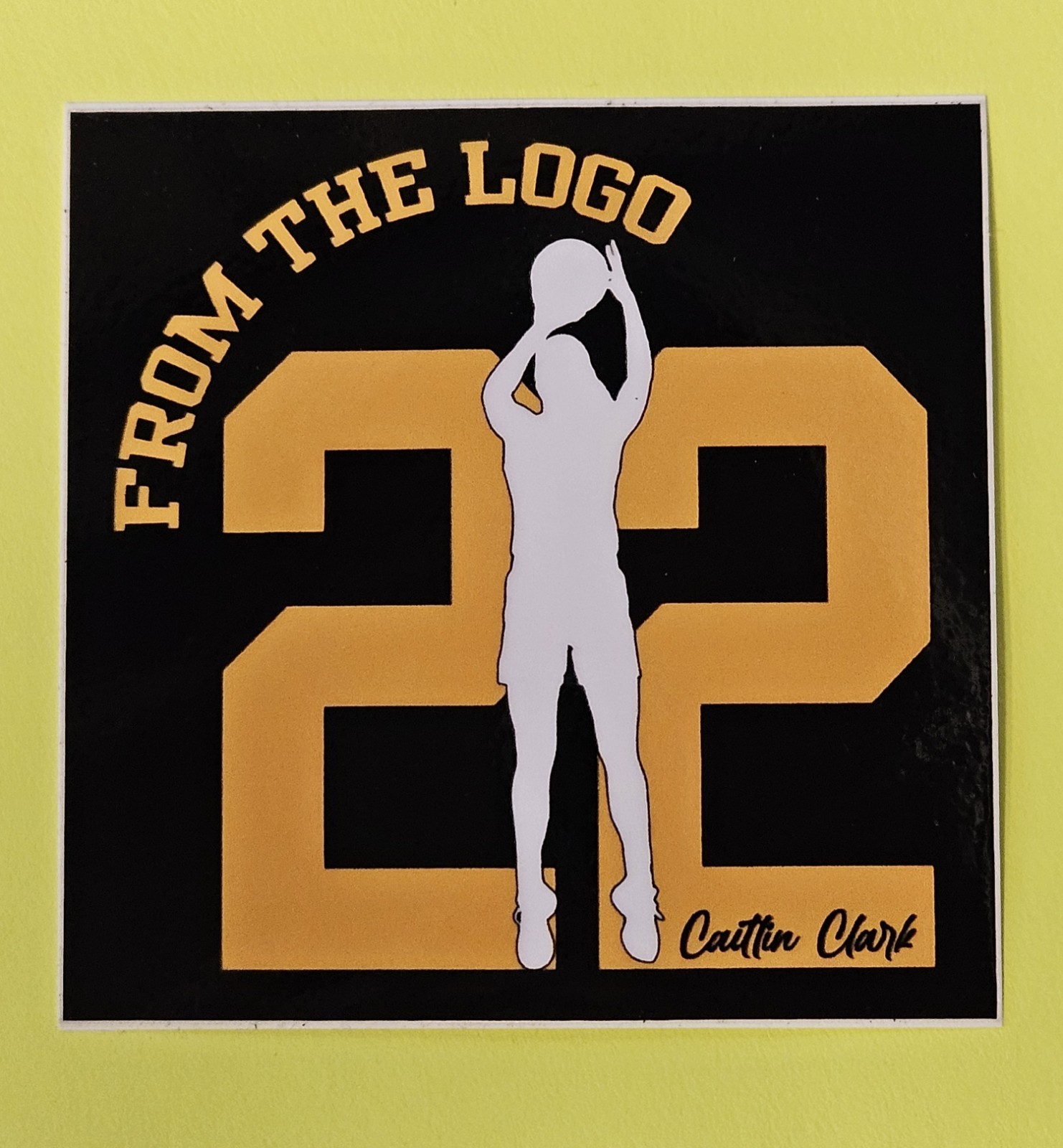 Caitlin Clark Custom Die-Cut Vinyl Sticker “From the Logo” #22 Glossy Waterproof