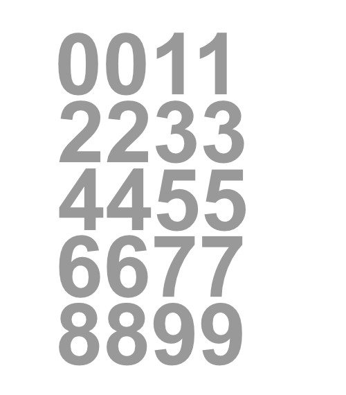 1.5″ Inch Premium Mailbox Number Vinyl Decal Sticker Sheet (Silver)