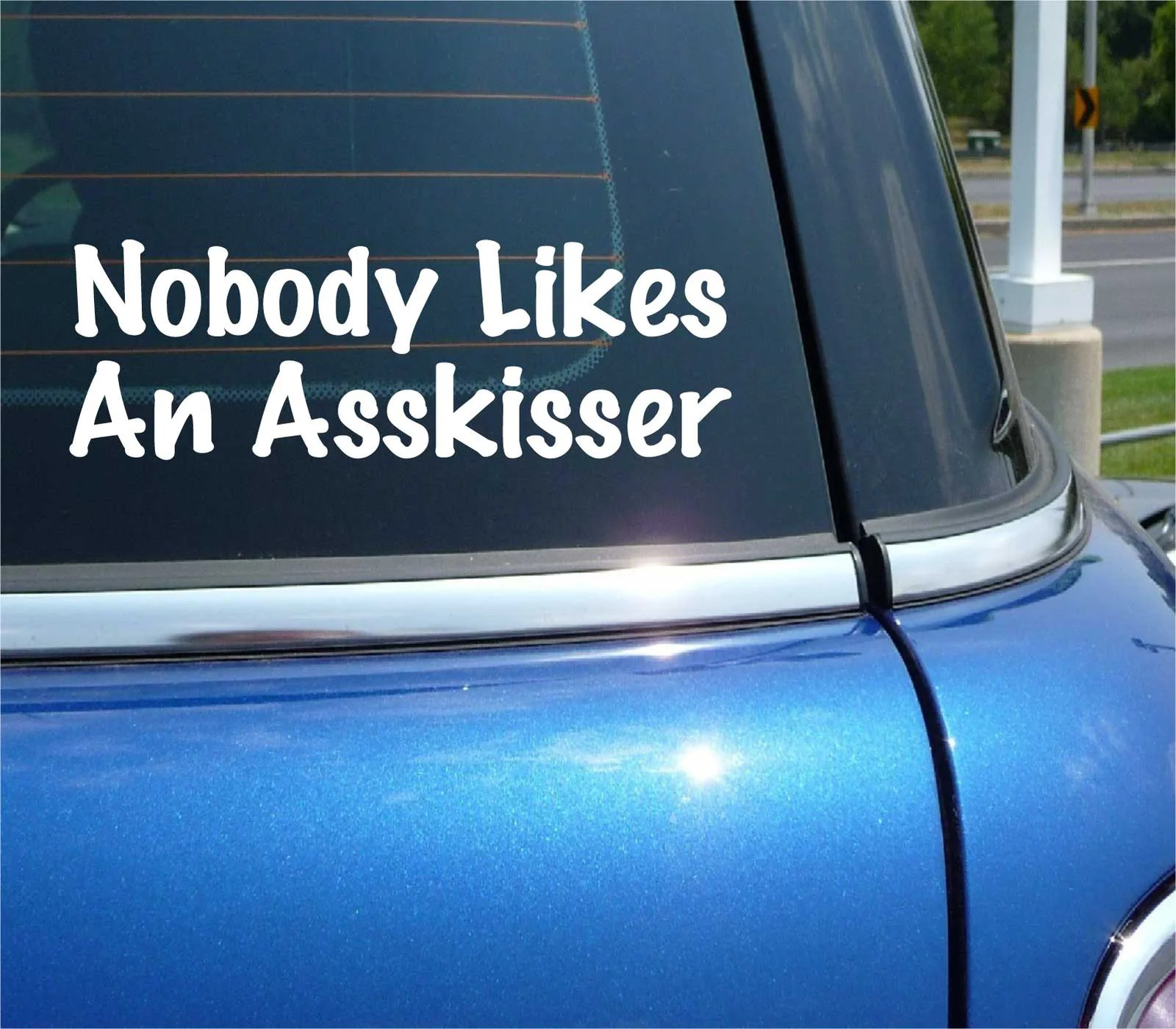 NOBODY LIKES AN ASSKISSER DECAL STICKER FUNNY JOKE GAG PRANK BROWN NOSER CAR