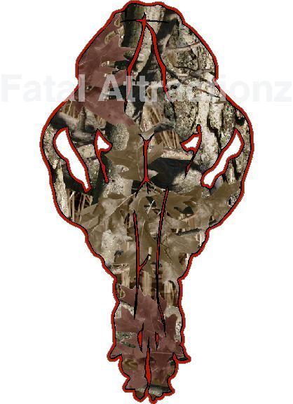 Dark Red Brown Camo Coyote Skull Vinyl Decal sticker fox hunt varmint predator