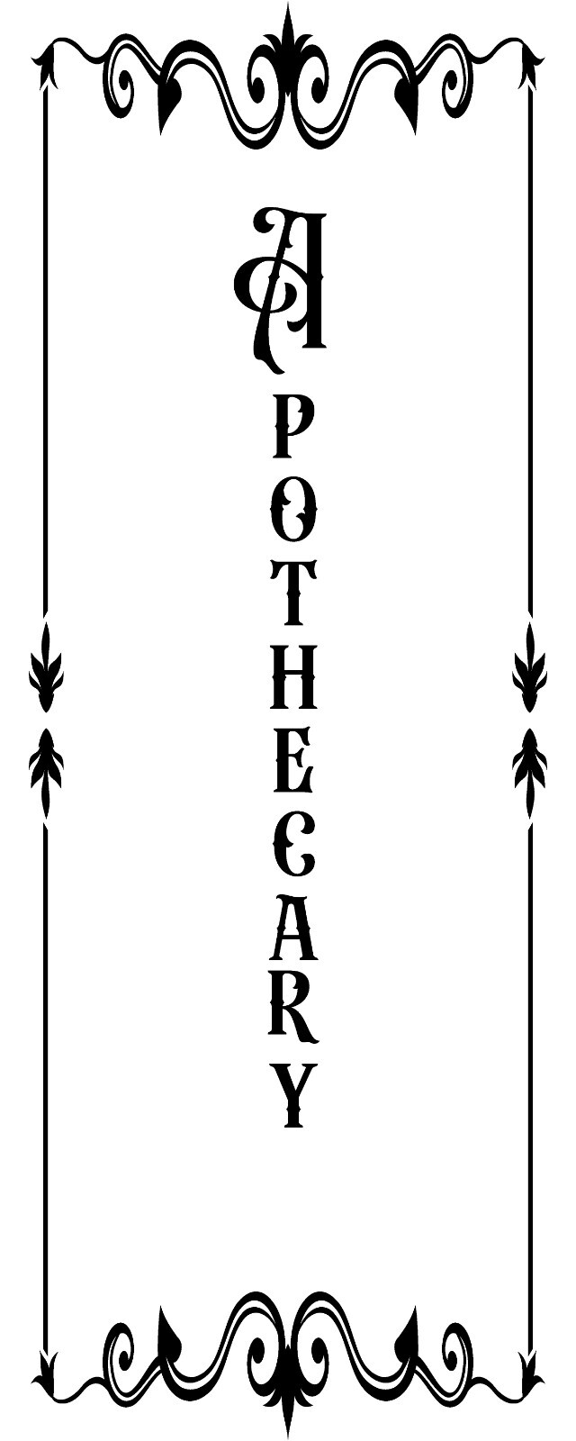 Apothecary vinyl door decal, kitchen sticker, home decor, wall art
