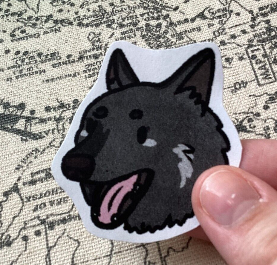 Cute Homemade Wolf Sticker -Matte Finish – Happy Wolf Free Shipping