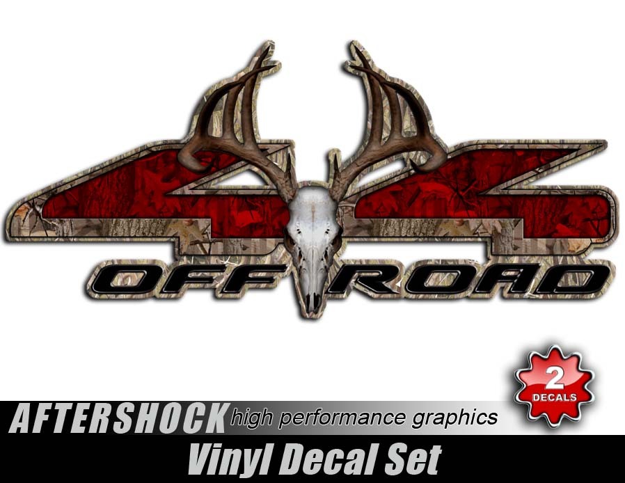 4×4 Camouflage Deer Skull Truck Decal Archery Timber Whitetail Sticker for Ford