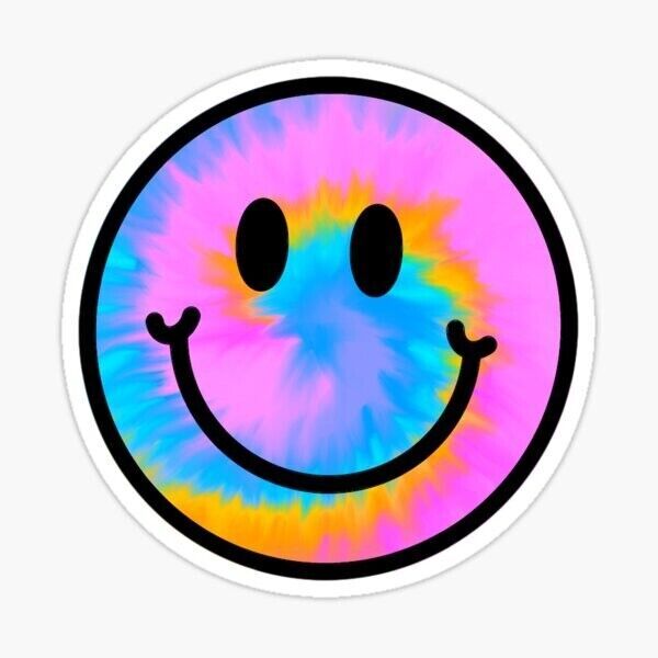 Colorful Smiley Face Sticker Decal
