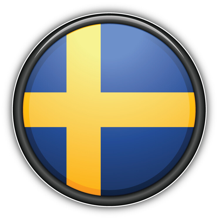 Sweden World Flag Glossy Emblem Car Bumper Sticker Decal