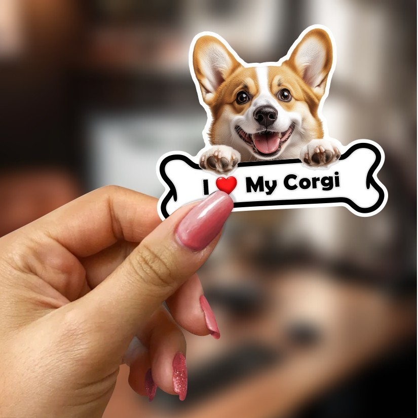 I Love my Corgi, Sticker, Peel N’ Stick, Different Sizes