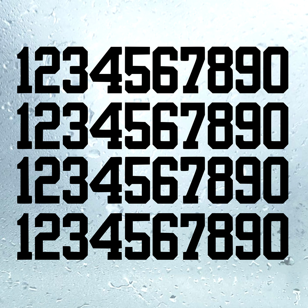 Set of 40 Vinyl Number Decal Set 0-9 Stickers Car Mailbox Helmet DIY Label Car
