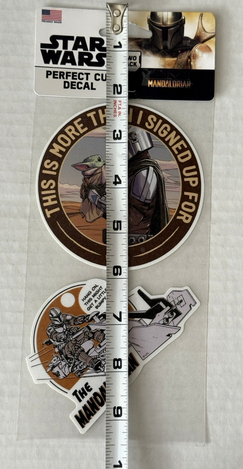 Set of 2 Sheets Perfect Cut Decals Disney Star Wars The Mandalorian By Wincraft