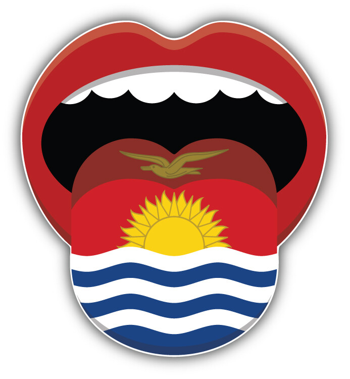 Kiribati Flag Mouth Car Bumper Sticker Decal