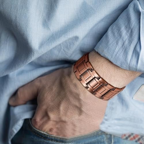 MagEnergy Copper Bracelet for Men 3X Magnetic Bracelets 99.99% Pure Copper Wrist