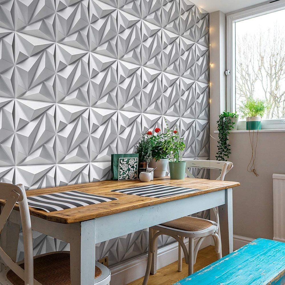 12PCS 3D Wall Panel DIY Home Decor Ceiling Tiles Wallpaper Background Decal US