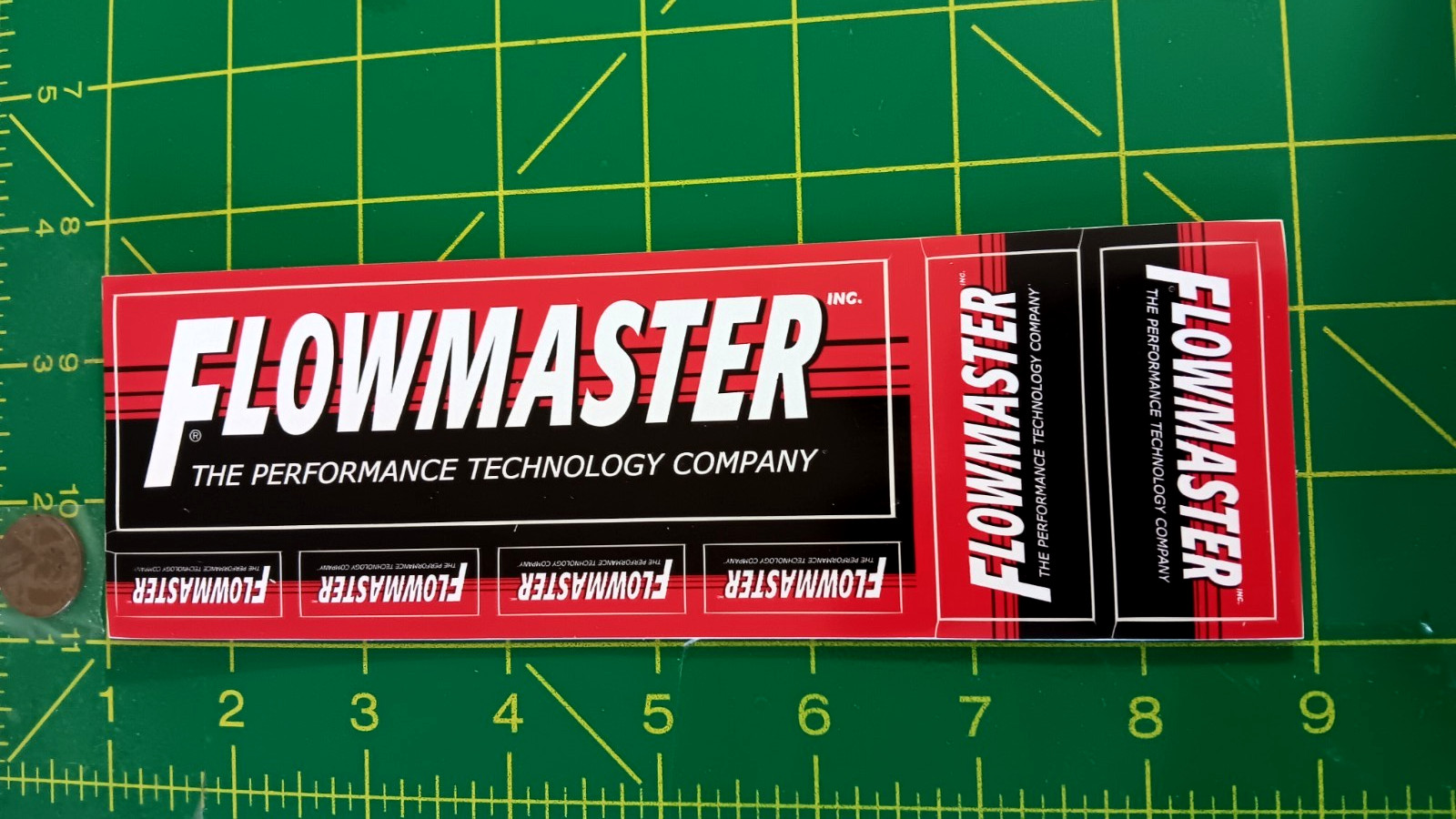 Flowmaster Decal Sticker Sheet Automotive Logo Red Black 8in Multiple Sizes