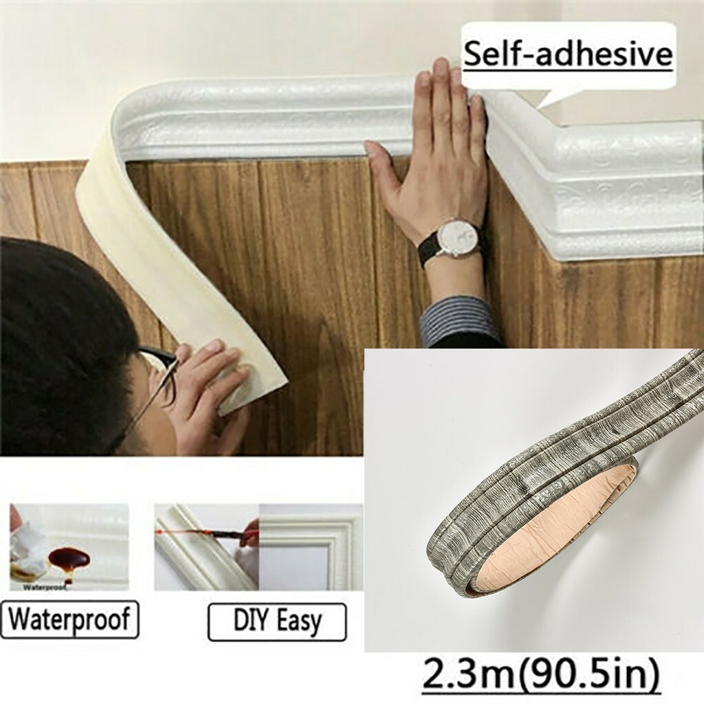 7.5FT 3D Wall Paper Borders Waterproof Self-adhesive Wall Sticker DIY Home Decor