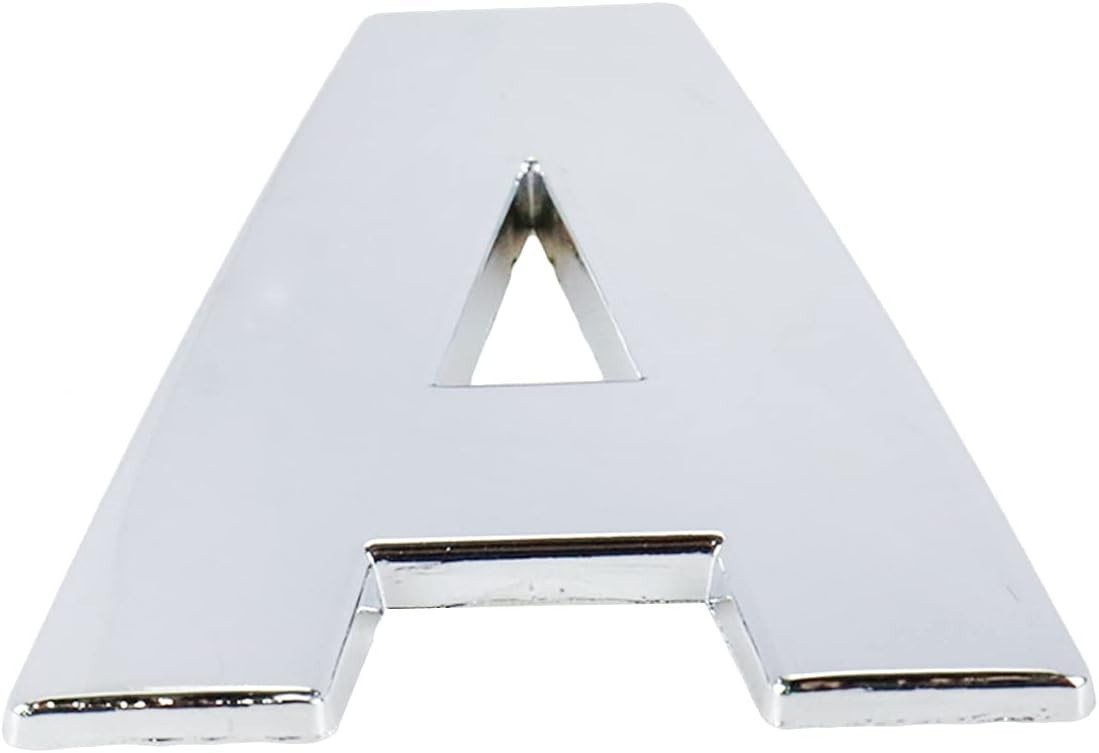 Stylish Zinc Alloy Car Emblem Letter A – Easy Installation Chrome Badge