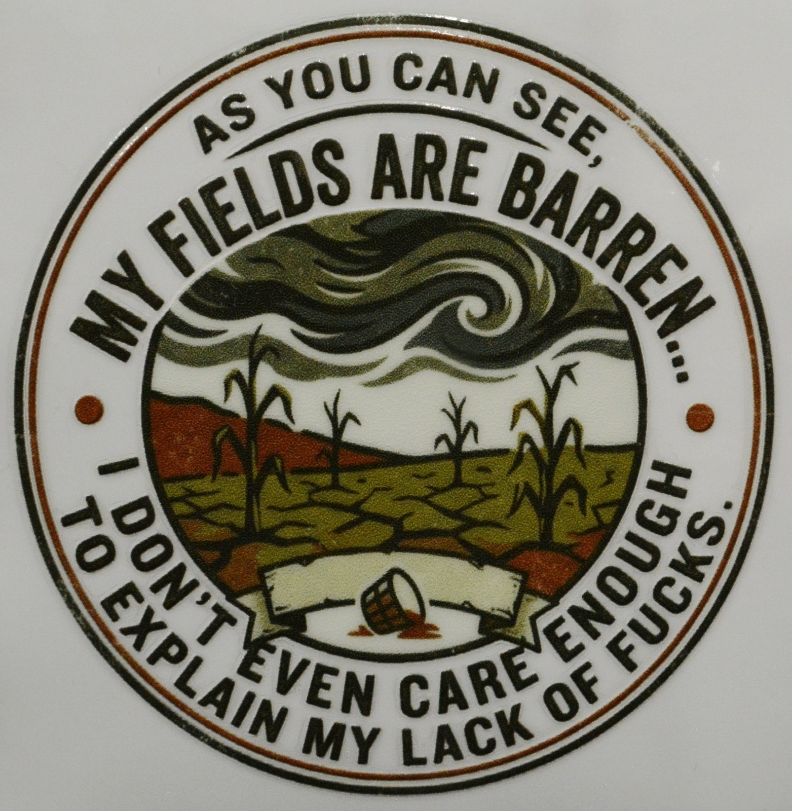 Field where I grow my f*cks Sticker 3 in x 3 in fly fishing tumbler laptop UV