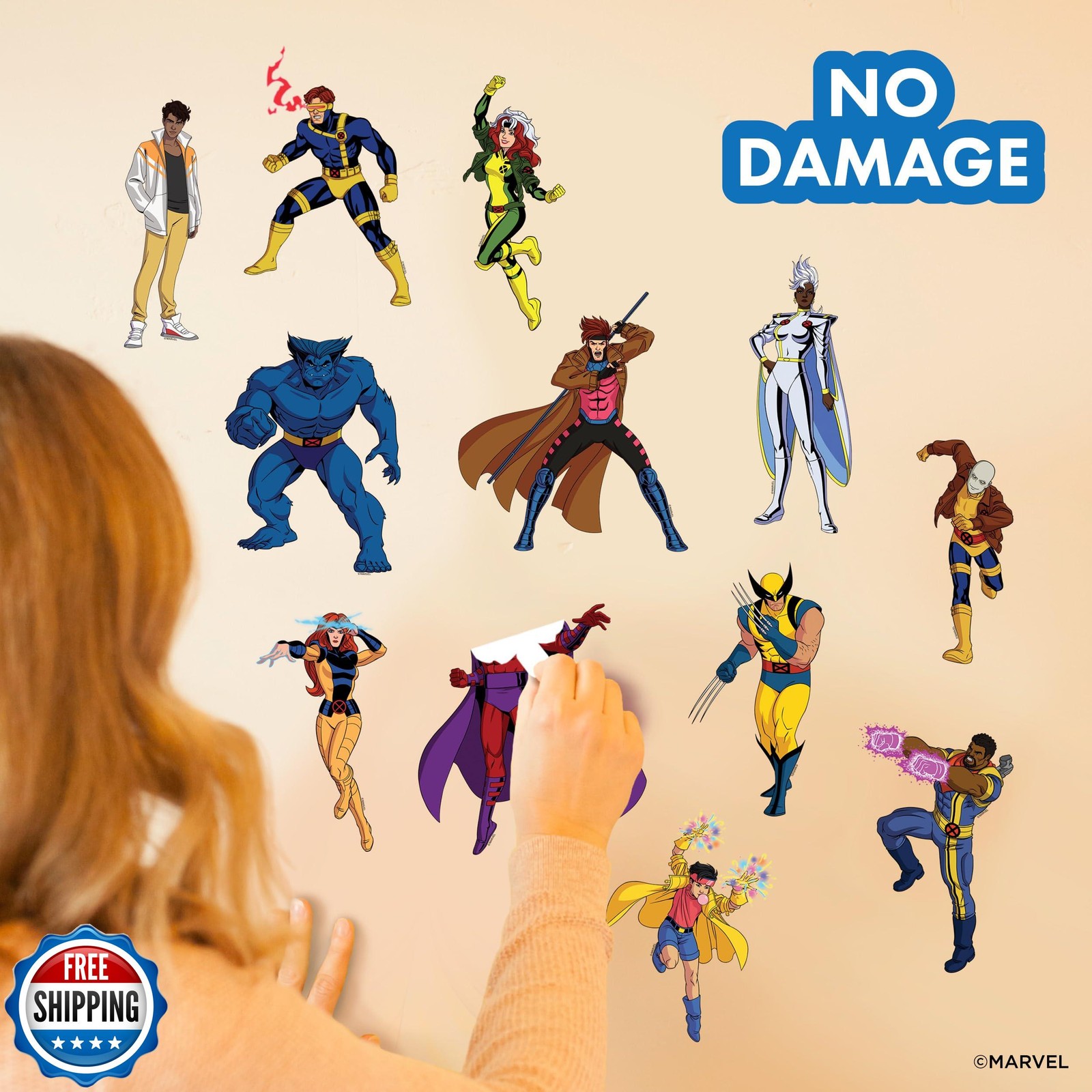 Marvel X-Men Wall Decals – Set of 12 Wall Stickers Wolverine Cyclops Storm Ro
