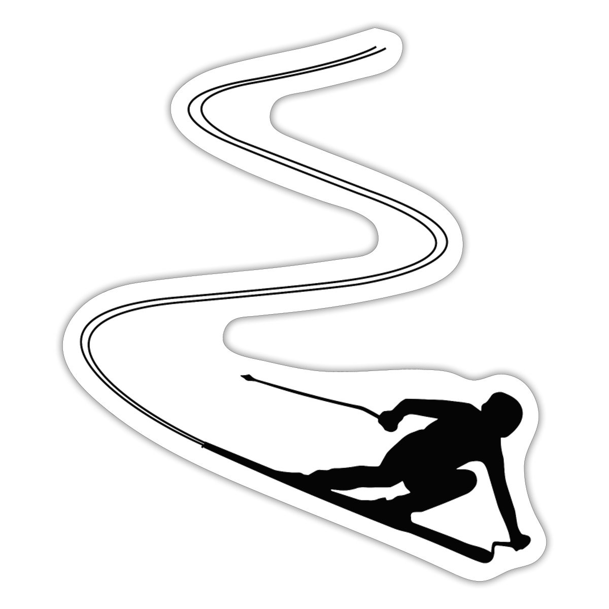 Skiing | Skier Silhouette | Winter Sport Sticker, max. 4 x 4″