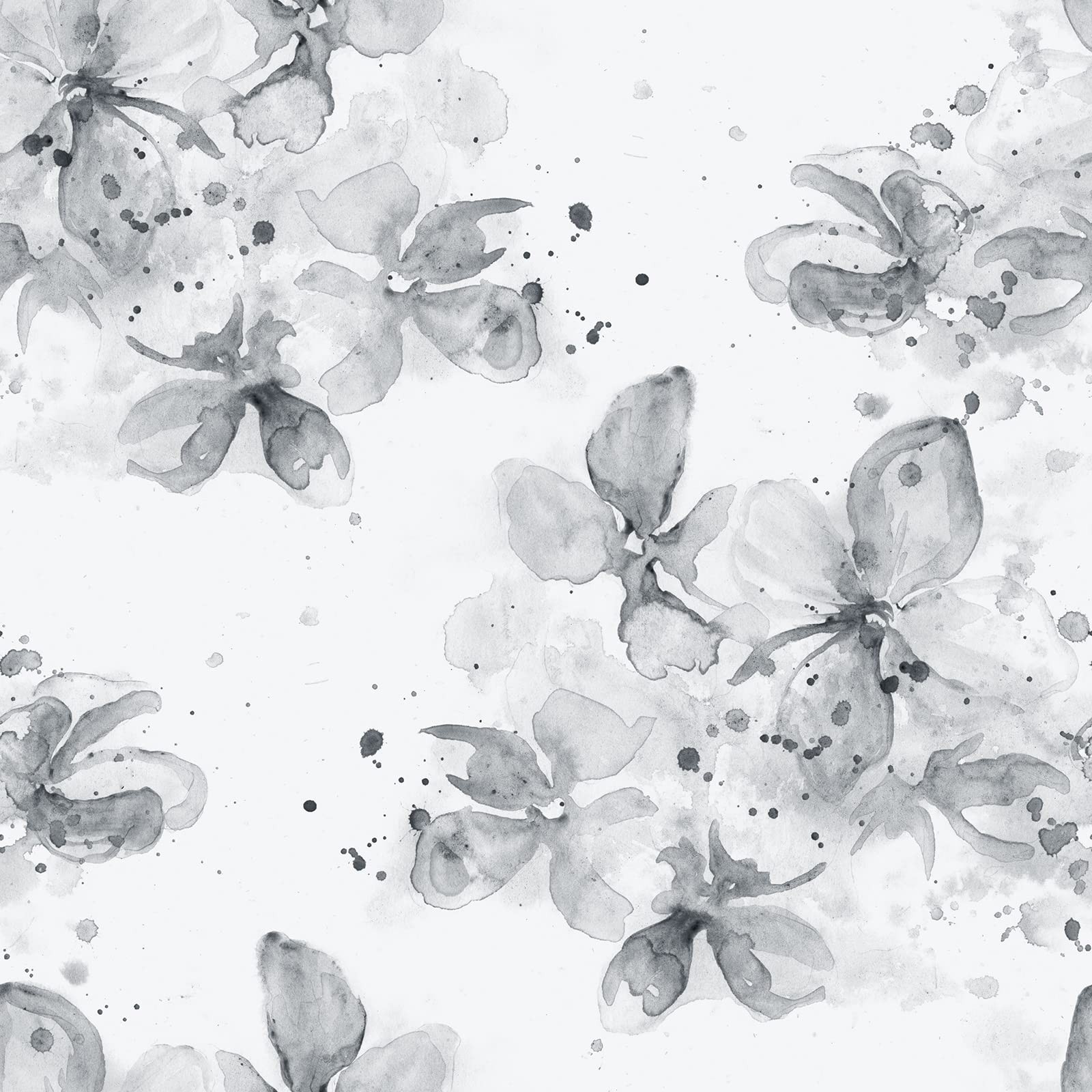 ReWallpaper 17.5in X 23ft Neutral Floral Wallpaper Peel and Stick Modern Ink …