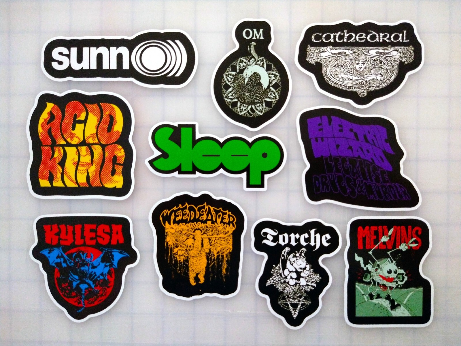 Stoner Metal Vinyl Sticker Lot (10 Pack) SET 1 death sludge doom punk drone