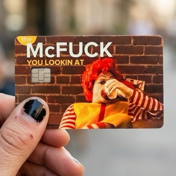 McF*ck Credit Debit Card Skin Cover Sticker Chip Funny Decal – 2 Pack